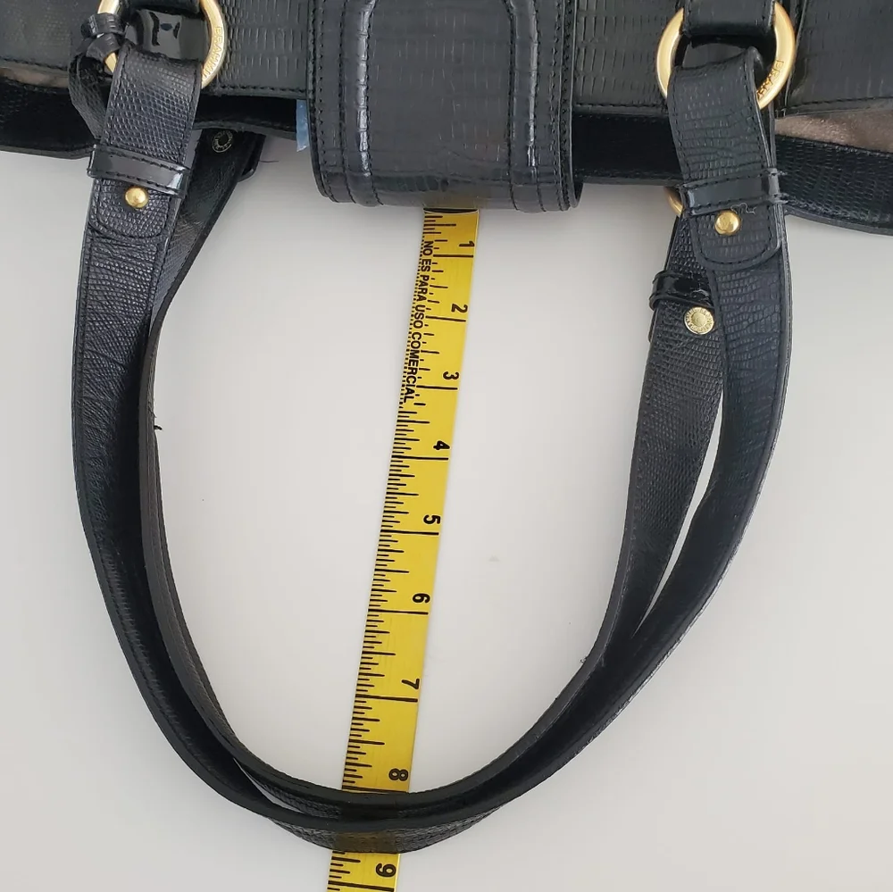 Brahmin Large Black Bucket Leather Tote
